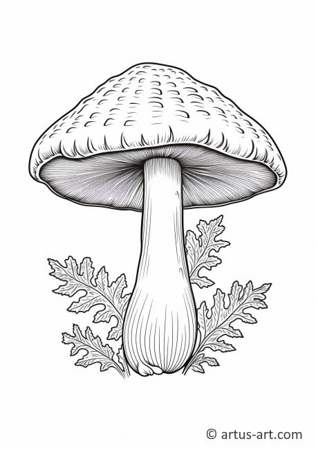 Pagina de colorat cu pălărie de ciupercă